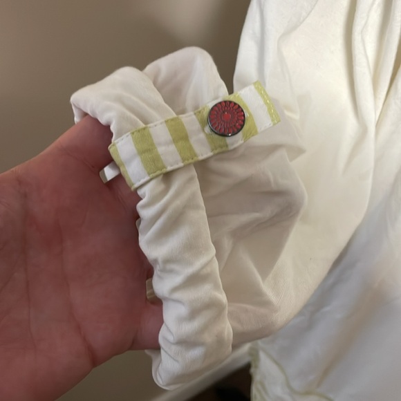 Matilda Jane tunic top ivory white lime green stripes size XL - Picture 3 of 9